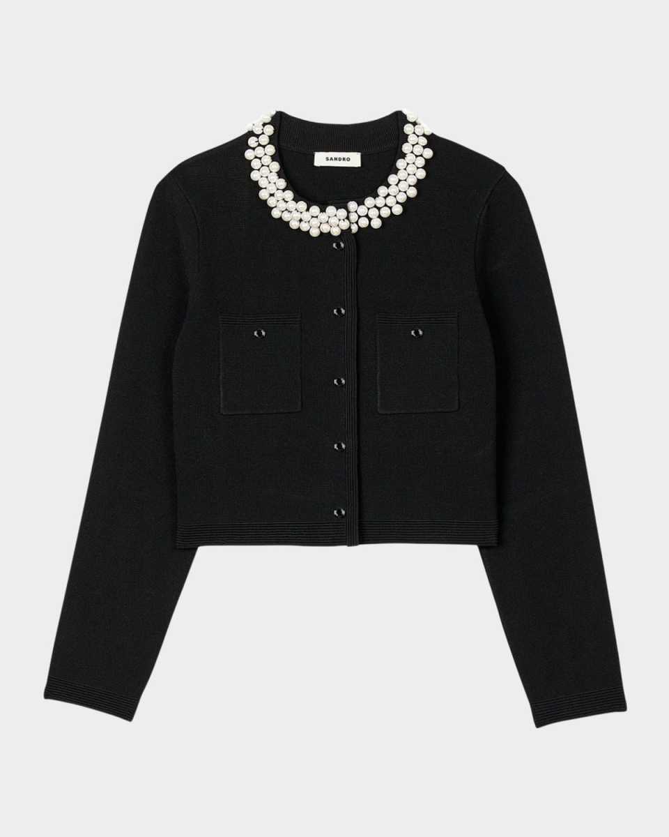 Claranciana Beaded Collar Cardigan